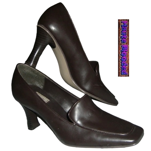 Vintage 90's City Snappers Brown Loafers Pumps Fall Academia Preppy y2k Clueless - Picture 10 of 11